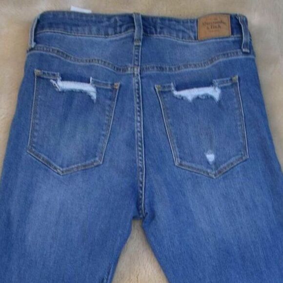 Abercrombie Fitch Highrise Ankle Jeans Size 2/26 Blue Stretch Skinny Distressed - Picture 10 of 10